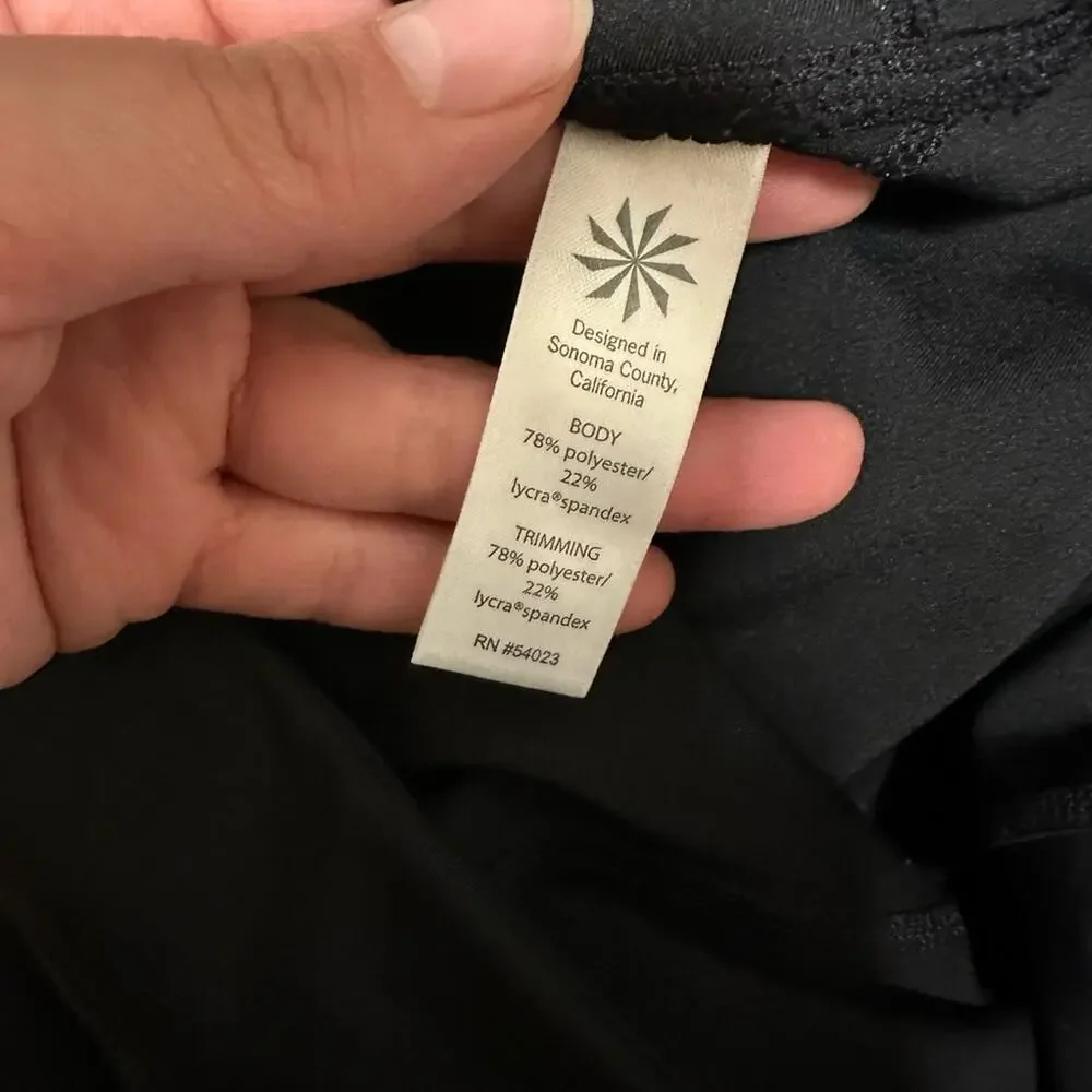 Athleta Women's Asym Mesh Sonar Honeycomb Print Leggings Rear Zip Pocket Small